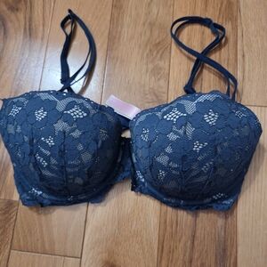 PINK Victoria's Secret Teal Lace Push-Up Bra